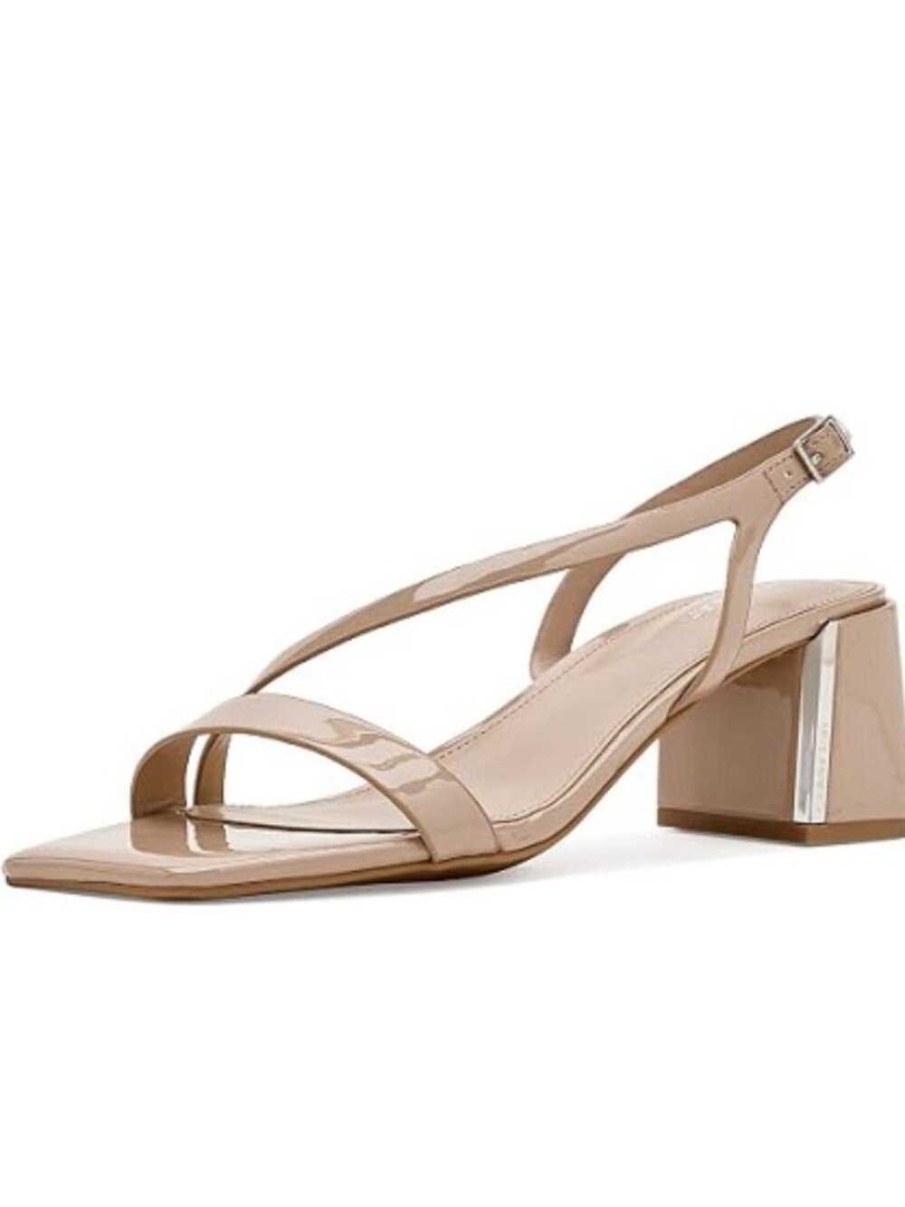 Calvin Klein Kelsie Block Heel Square Open Toe Nude Dress Sandal Size 8 NWOB